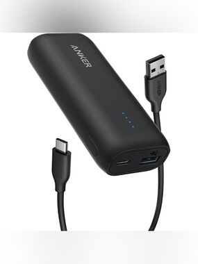 Anker 5,000mAh (5K) Power Bank, 12W, USB-C + USB-A Ports